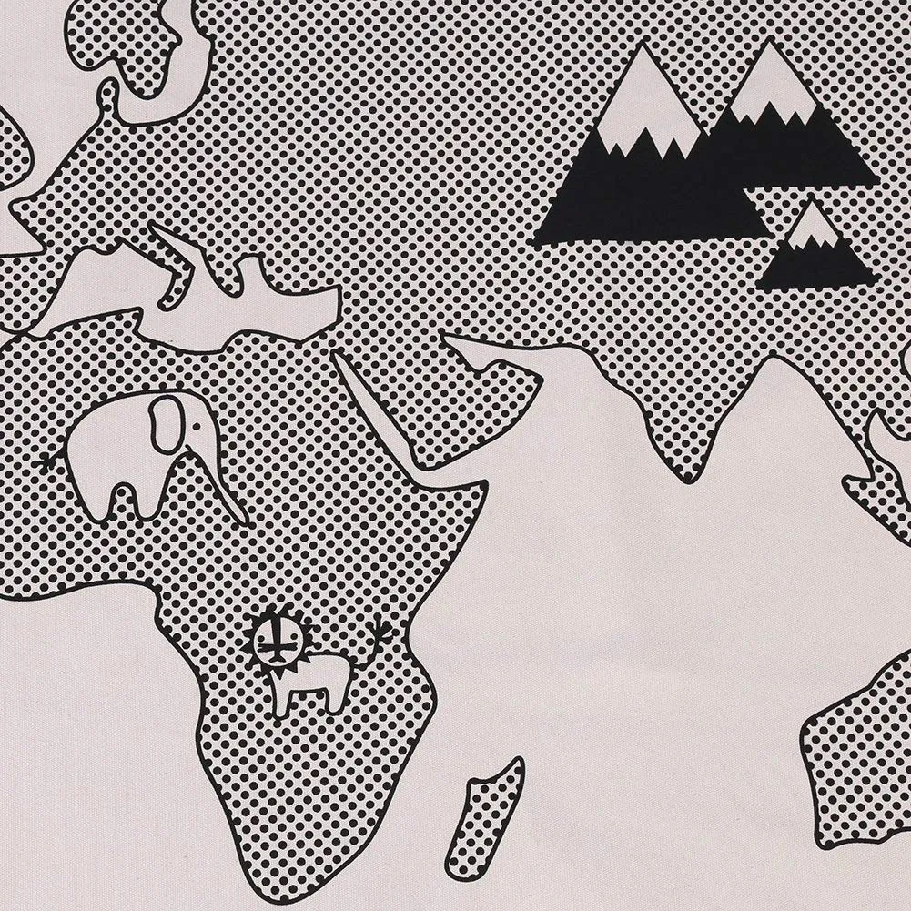 Garosa tapis d’éveil carte du monde rond 135 cm en coton