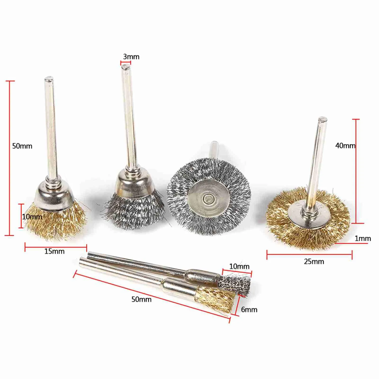 Garosa kit 36 brosses métalliques pour perceuse laiton et acier