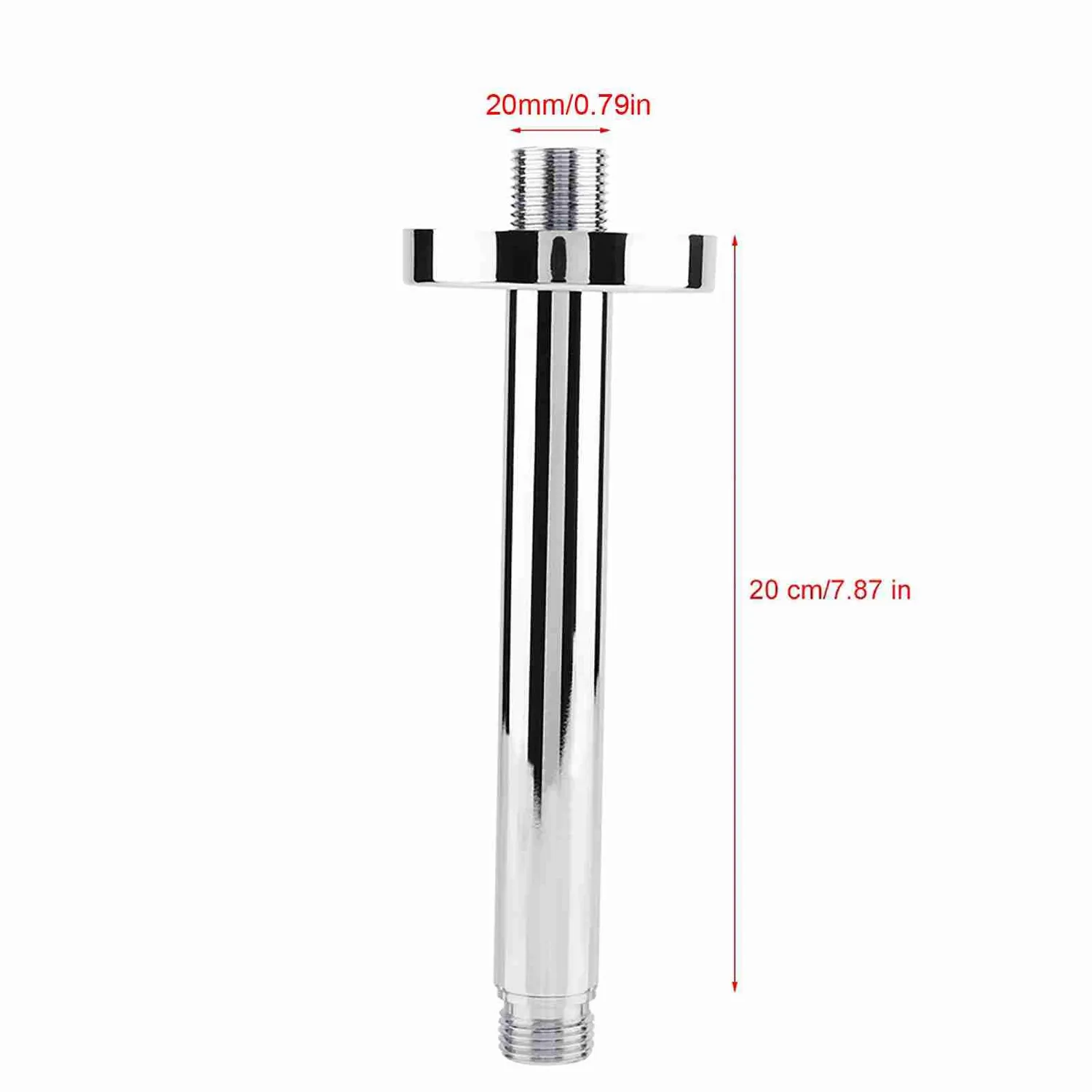 Garosa bras de douche 8 pouces acier inoxydable mural