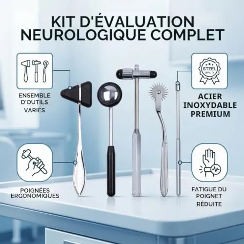 Garosa Kit 5 Marteaux Neurologiques Inox Réflexes