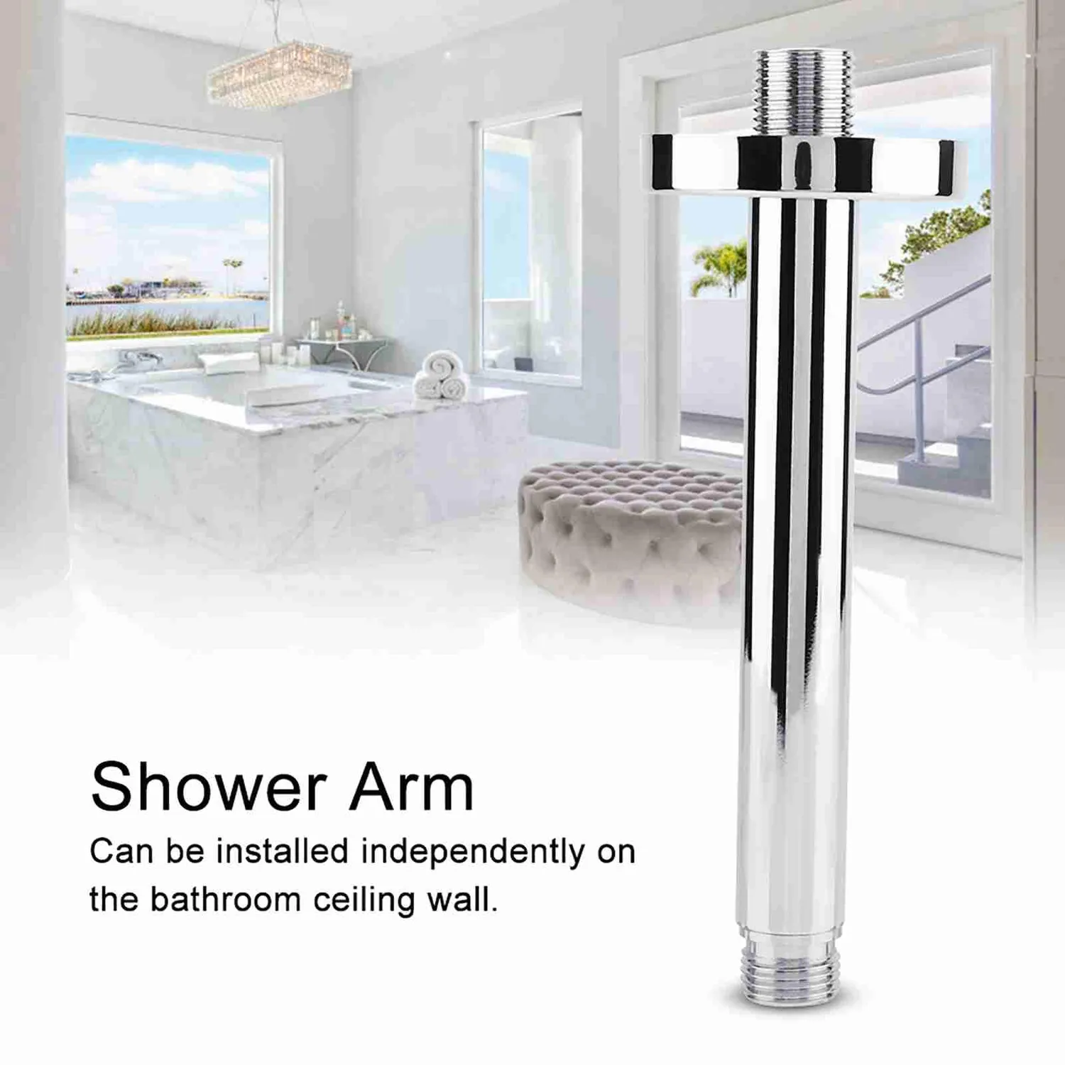 Garosa bras de douche 8 pouces acier inoxydable mural