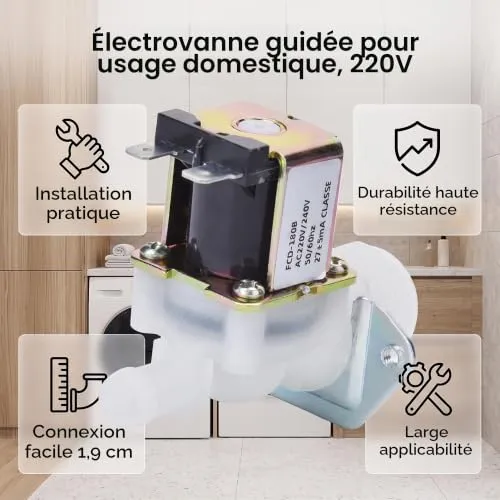 Garosa électrovanne eau 3/4″ 220–240 V CA unidirectionnelle