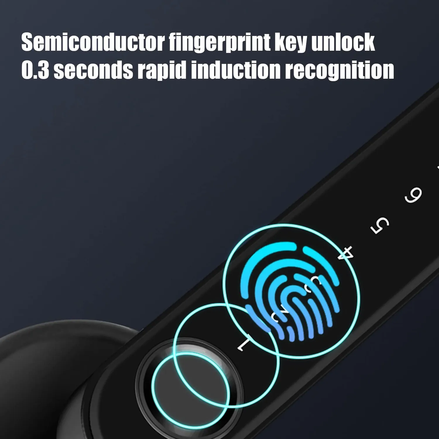 Garosa serrure intelligente à empreinte digitale noire pour porte
