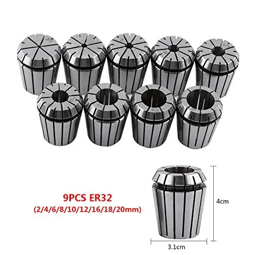 Garosa ER32 jeu de 9 pinces de serrage 2–20 mm précision