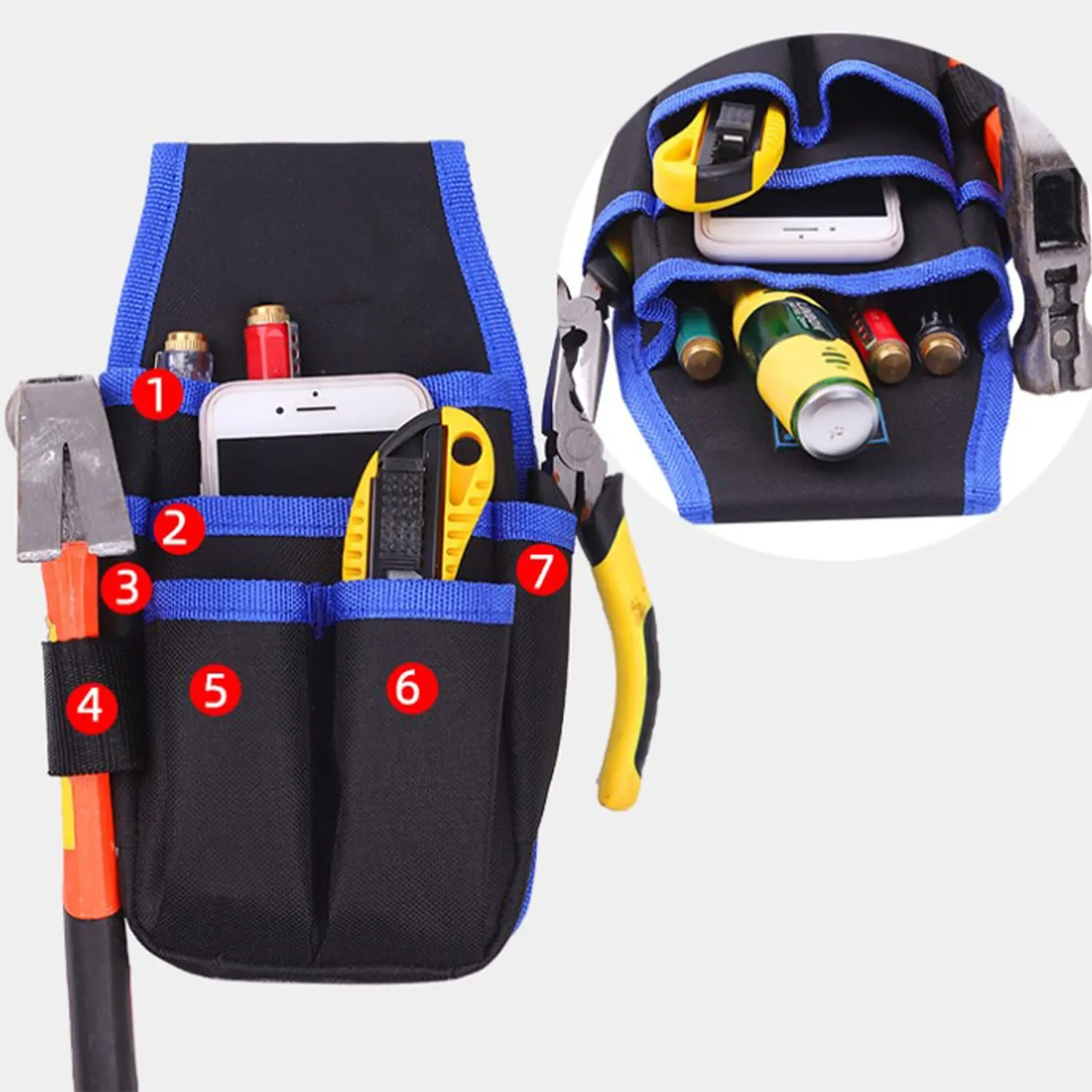 Garosa pochette à outils bleue ceinture multi-poches