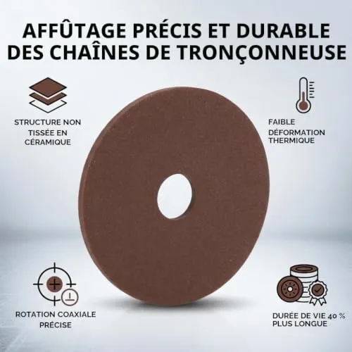 Garosa disque de meulage 105 × 22 mm pour chaîne de tronçonneuse
