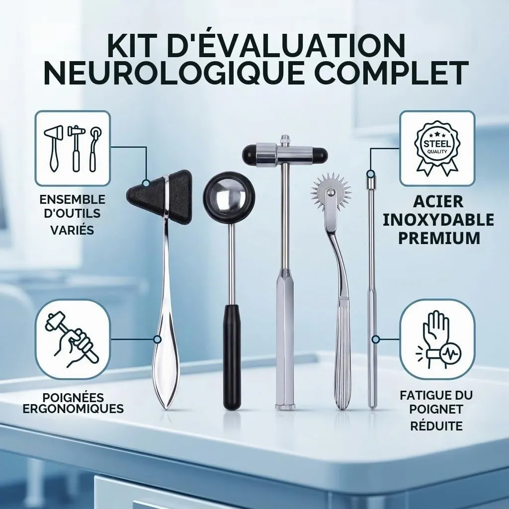 Garosa Kit 5 Marteaux Neurologiques Inox Réflexes