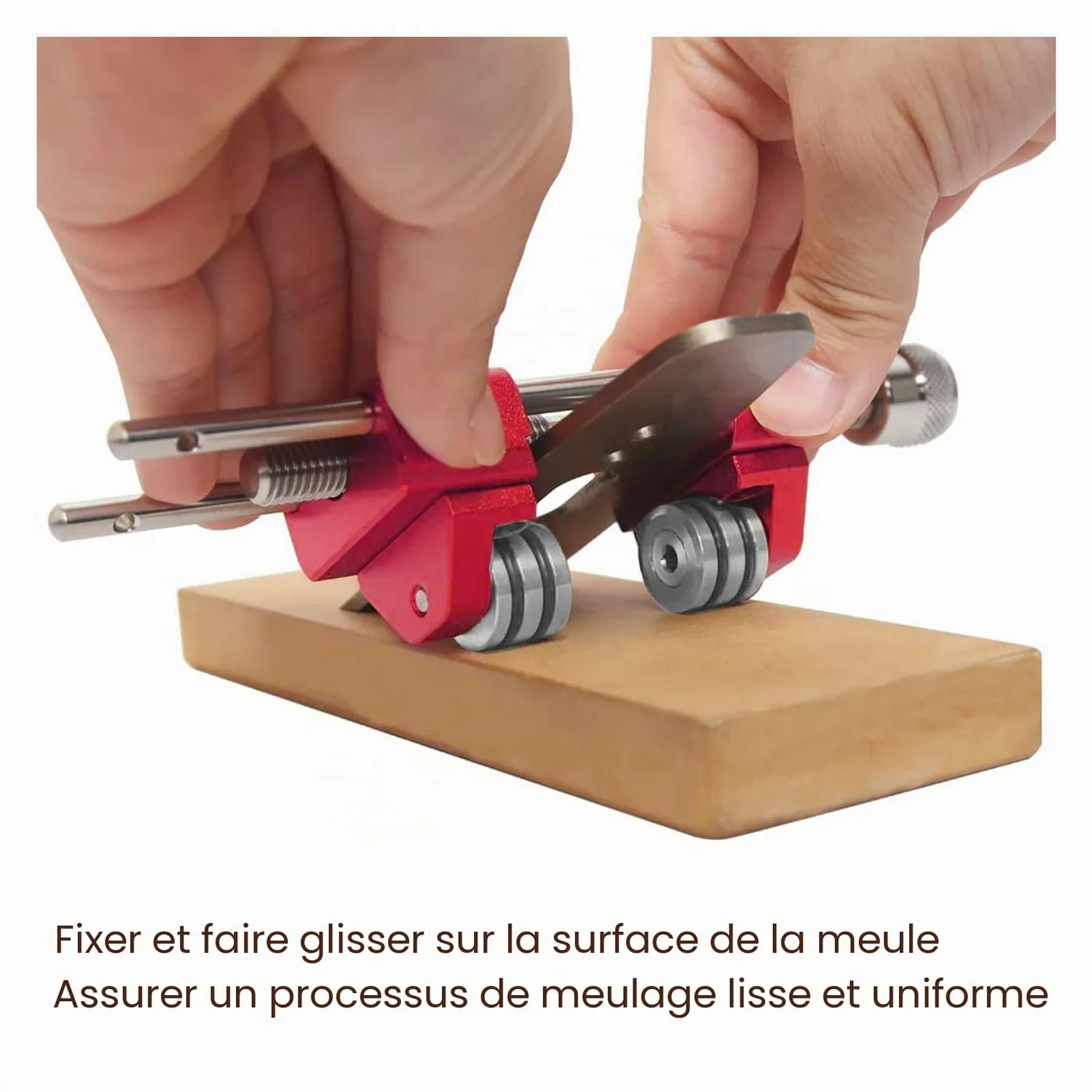 Garosa guide d'affûtage réglable pour ciseaux et rabots, rouge argent