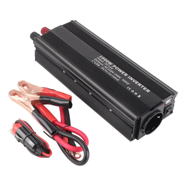 Garosa onduleur sinus pur 12 V 220 V 1000 W en alliage d’aluminium