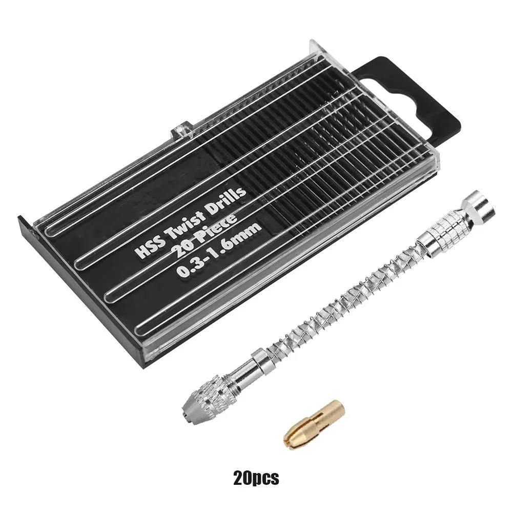 Garosa Ensemble de 20 mini forets hélicoïdaux de précision 0,3–1,6 mm