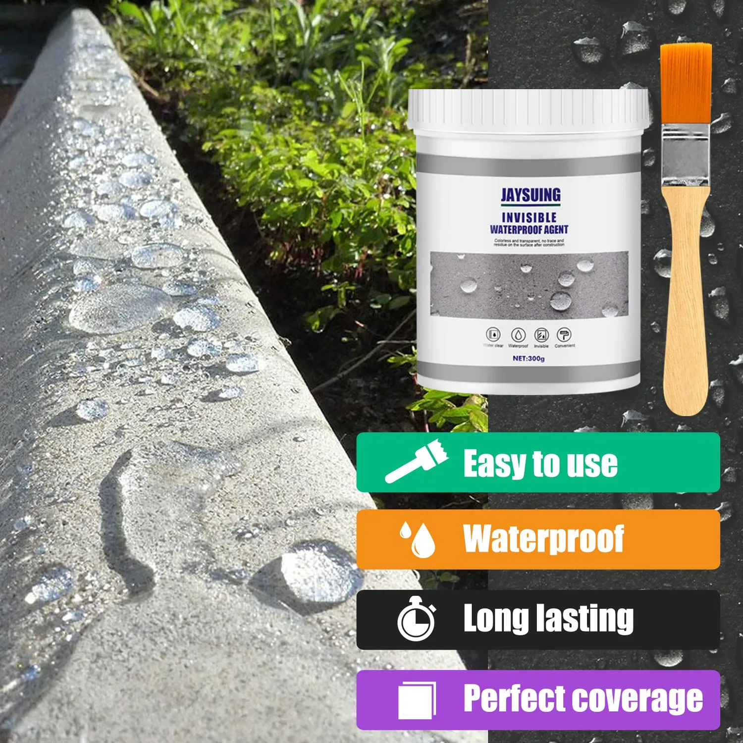 Garosa Mastic Imperméable Transparent 100g avec Brosse