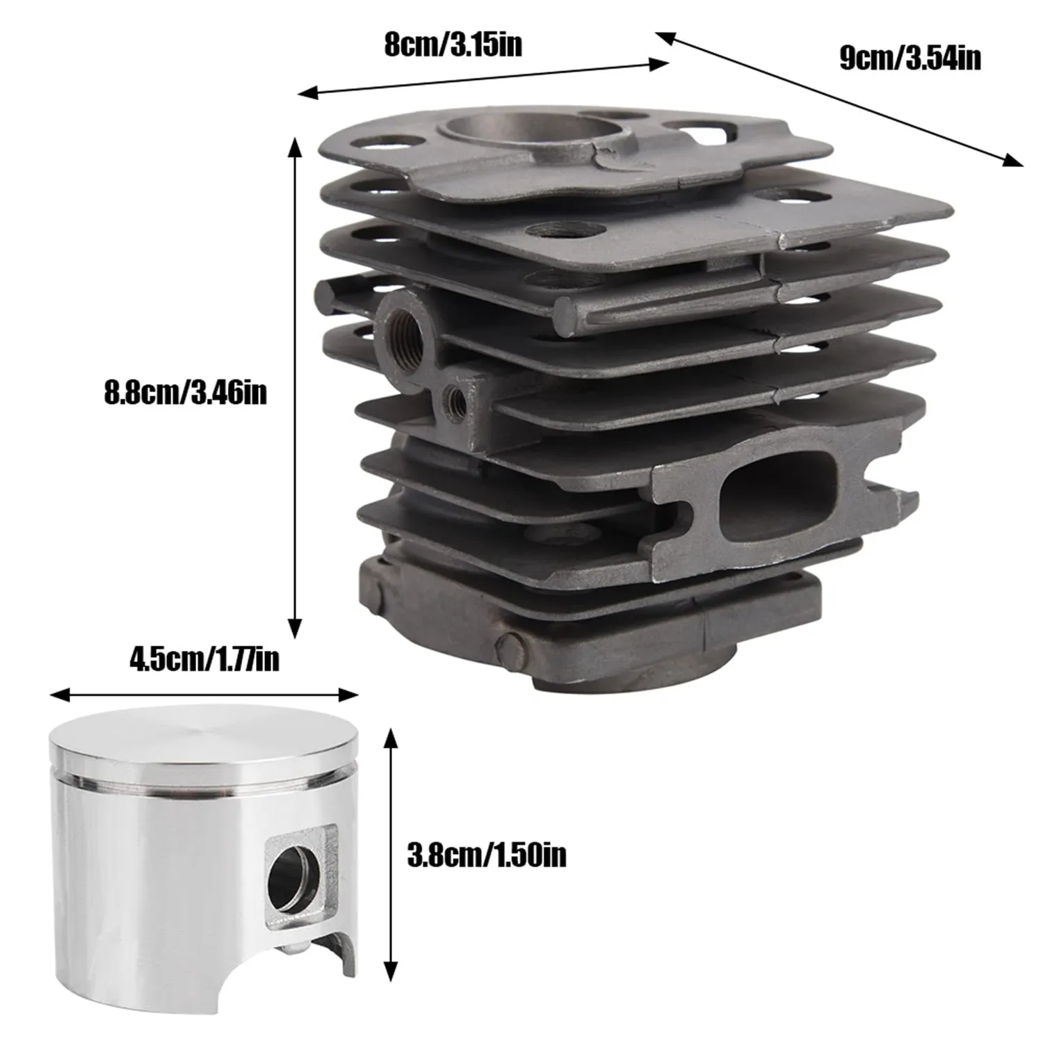 Garosa kit piston cylindre 46 mm pour tronçonneuse 50 51 55 avec joints