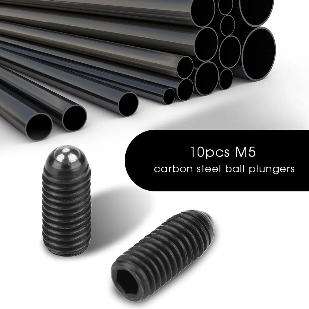 Garosa Poussoir à bille M5 × 12 mm lot de 10 en acier carbone