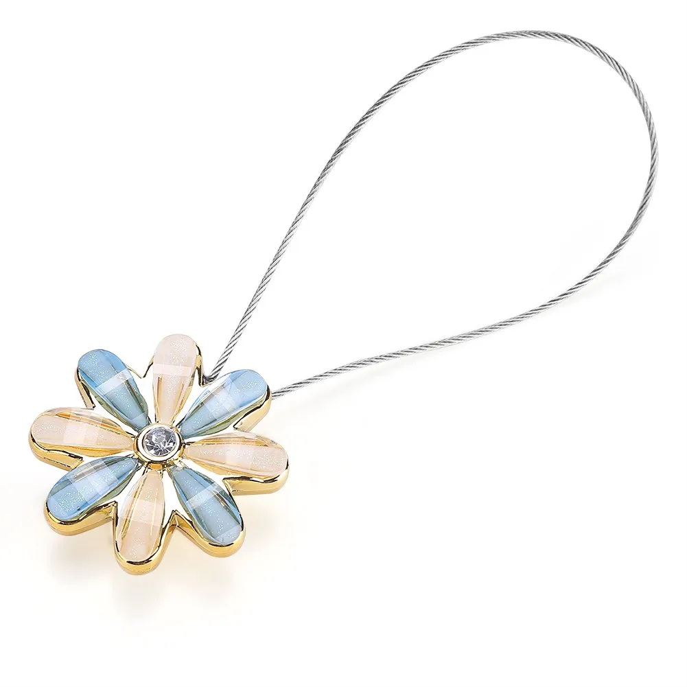 Garosa embrasse rideau magnétique fleur cristal bleu