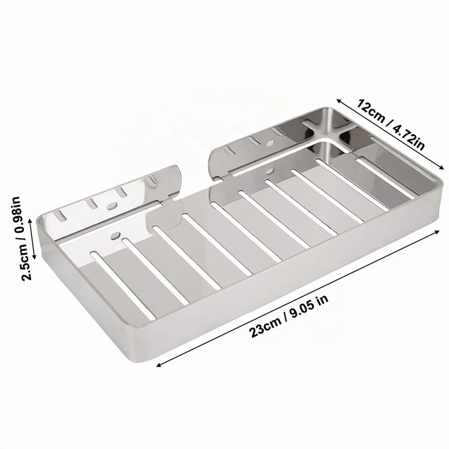 Garosa étagère de salle de bain porte-savon murale argentée 23 cm, acier inoxydable 304
