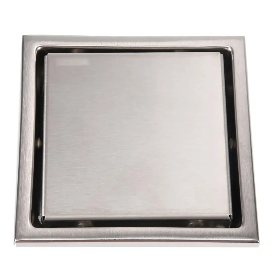 Garosa drain de sol carré 110 mm inox 304 avec filtre amovible