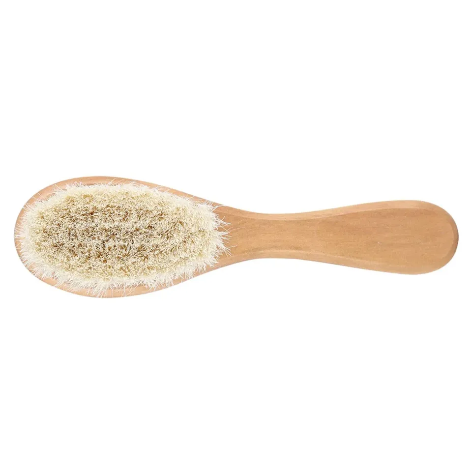 Garosa brosse à cheveux bébé en bois et poils de chèvre doux