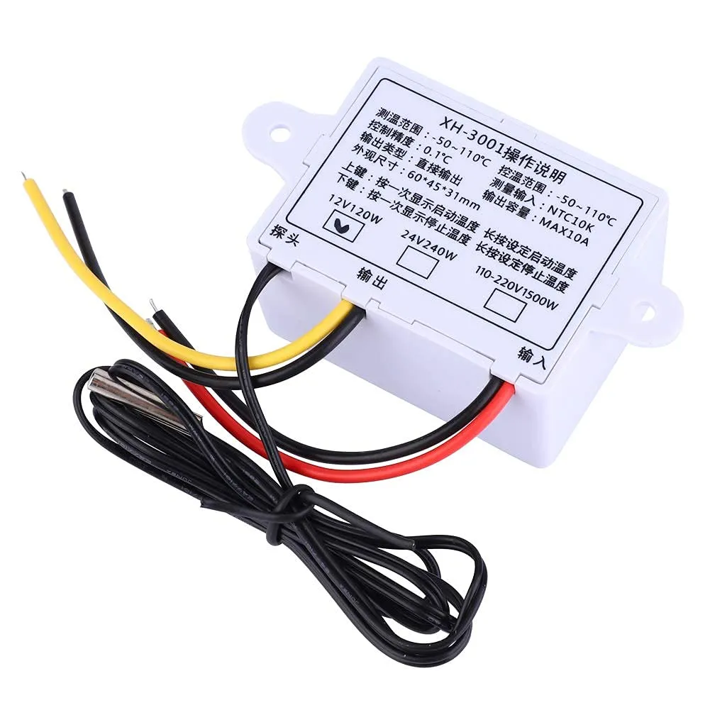 Garosa XH-W3001 thermostat numérique 12 V 120 W avec sonde étanche