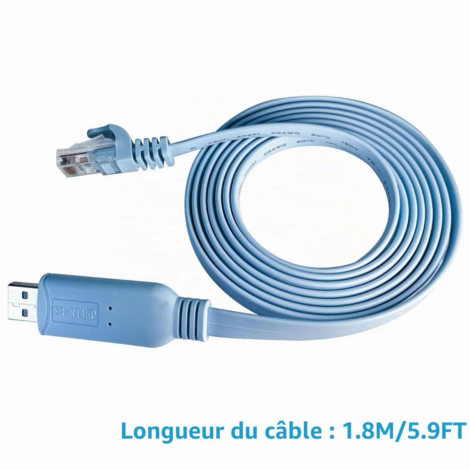 DSD TECH SH-RJ45P Câble USB Console RJ45 1,8m PL2303