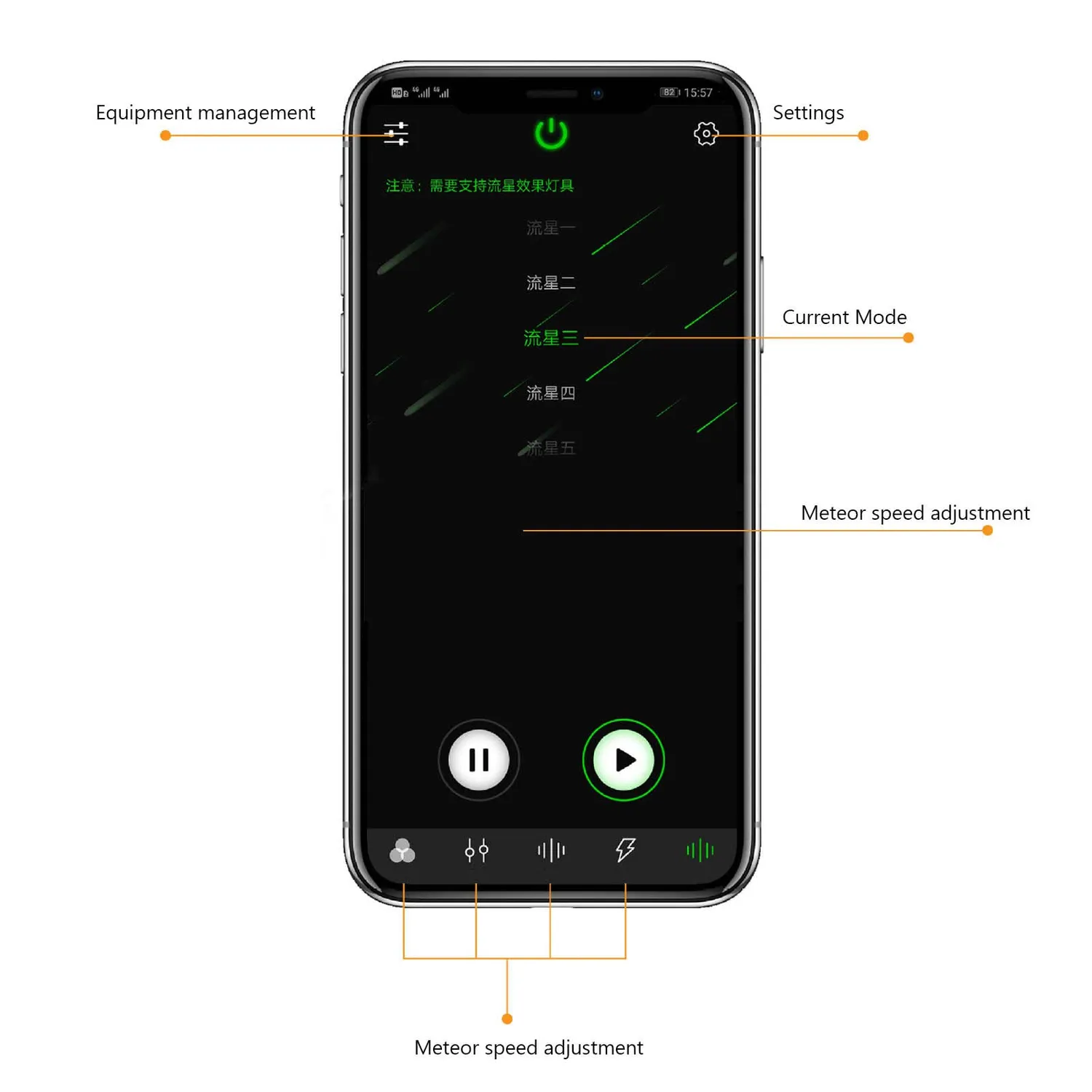 Garosa Plafonnier fibre optique ciel étoilé Bluetooth 12 trous