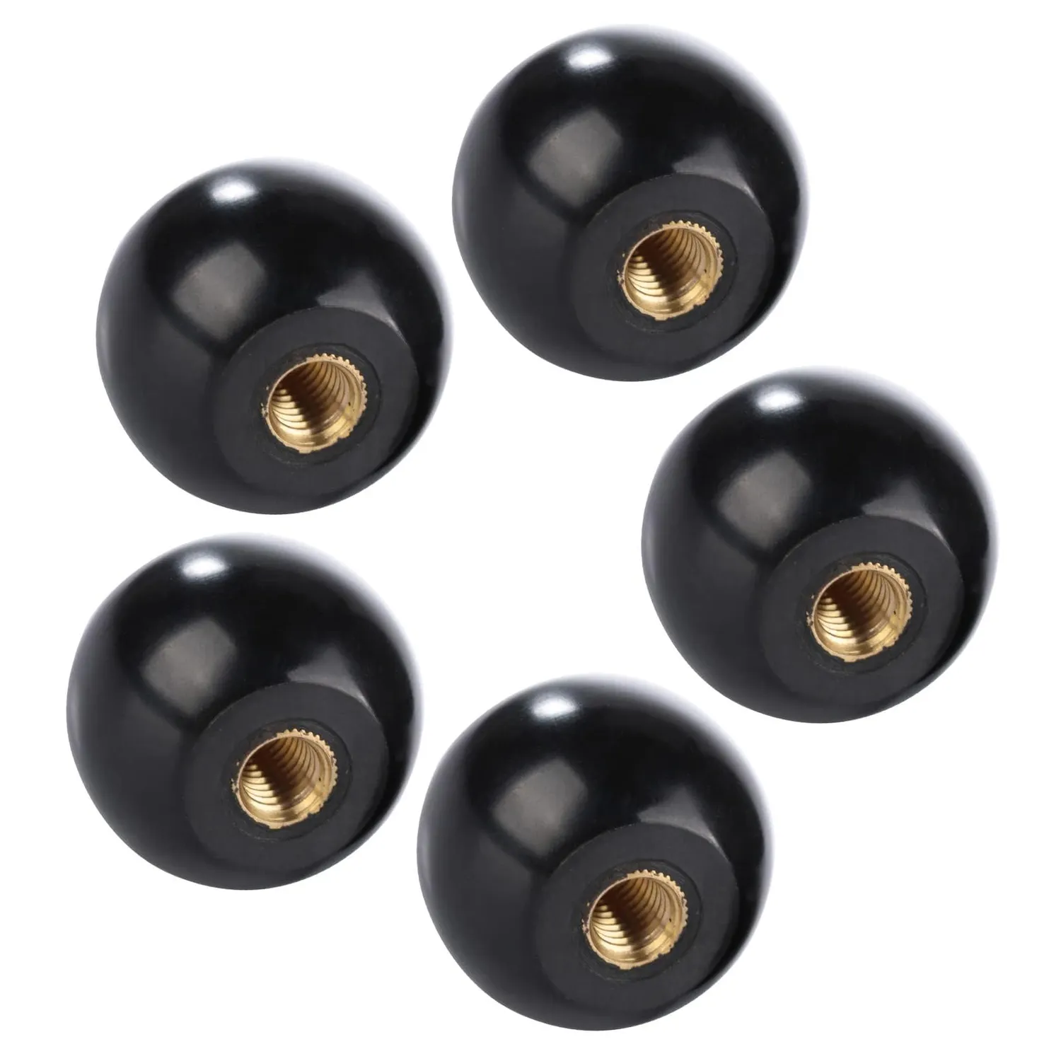 Garosa boule de bakélite M8 × 32 mm pommeau de levier noire, lot de 5