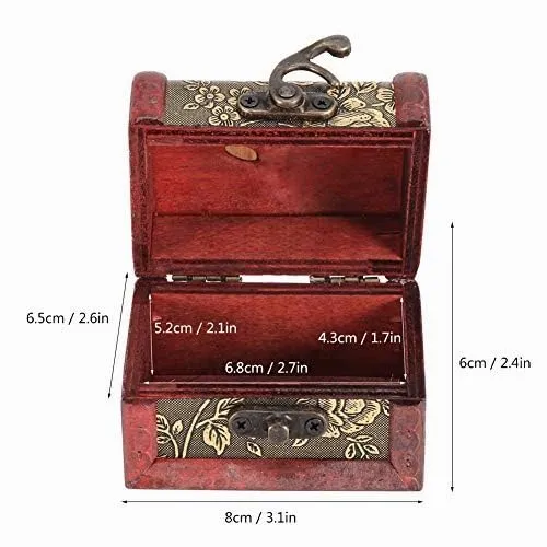 Garosa Boîte à Bijoux Bois Vintage Mini Coffret 8 cm