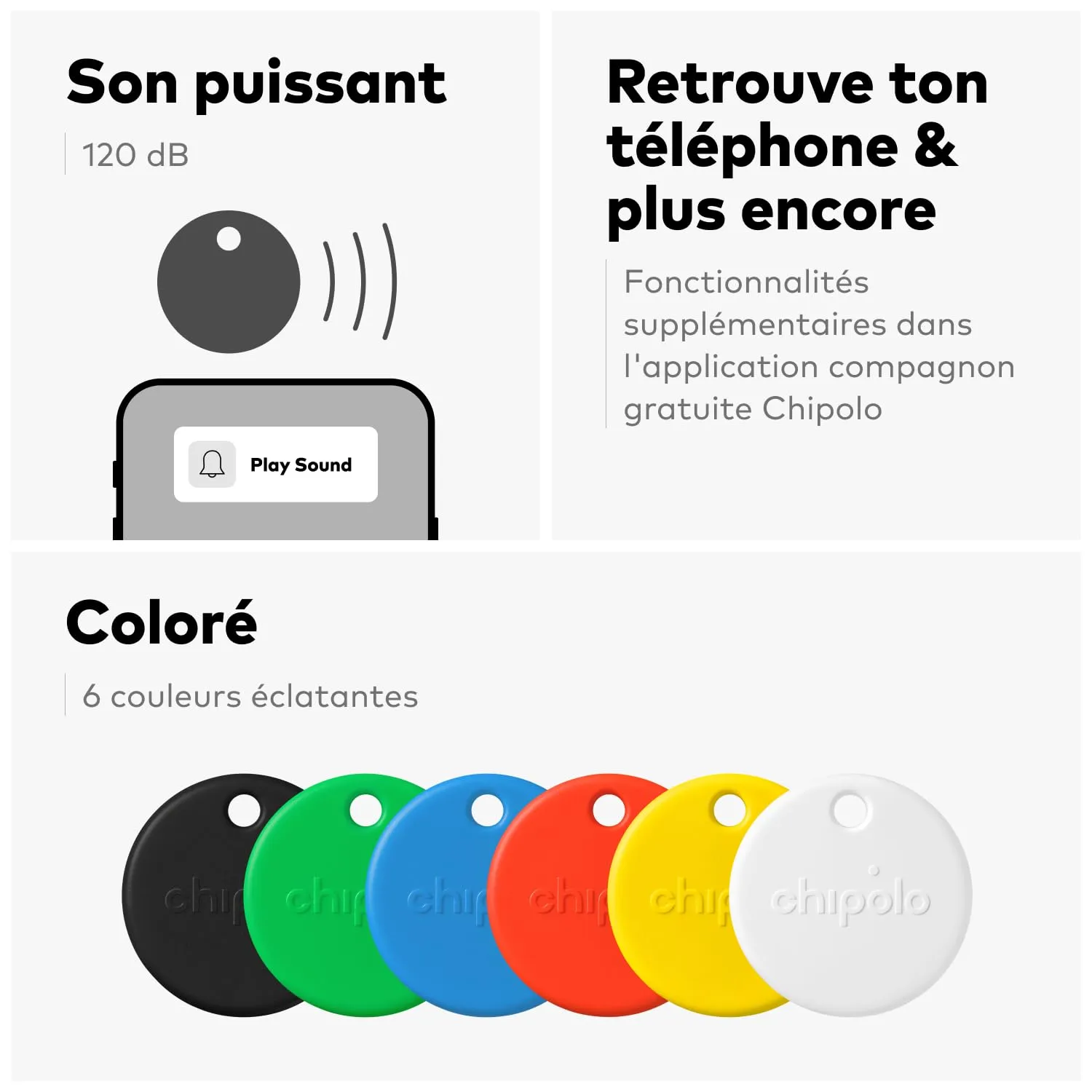 Chipolo Pop tracker Bluetooth blanc IP55