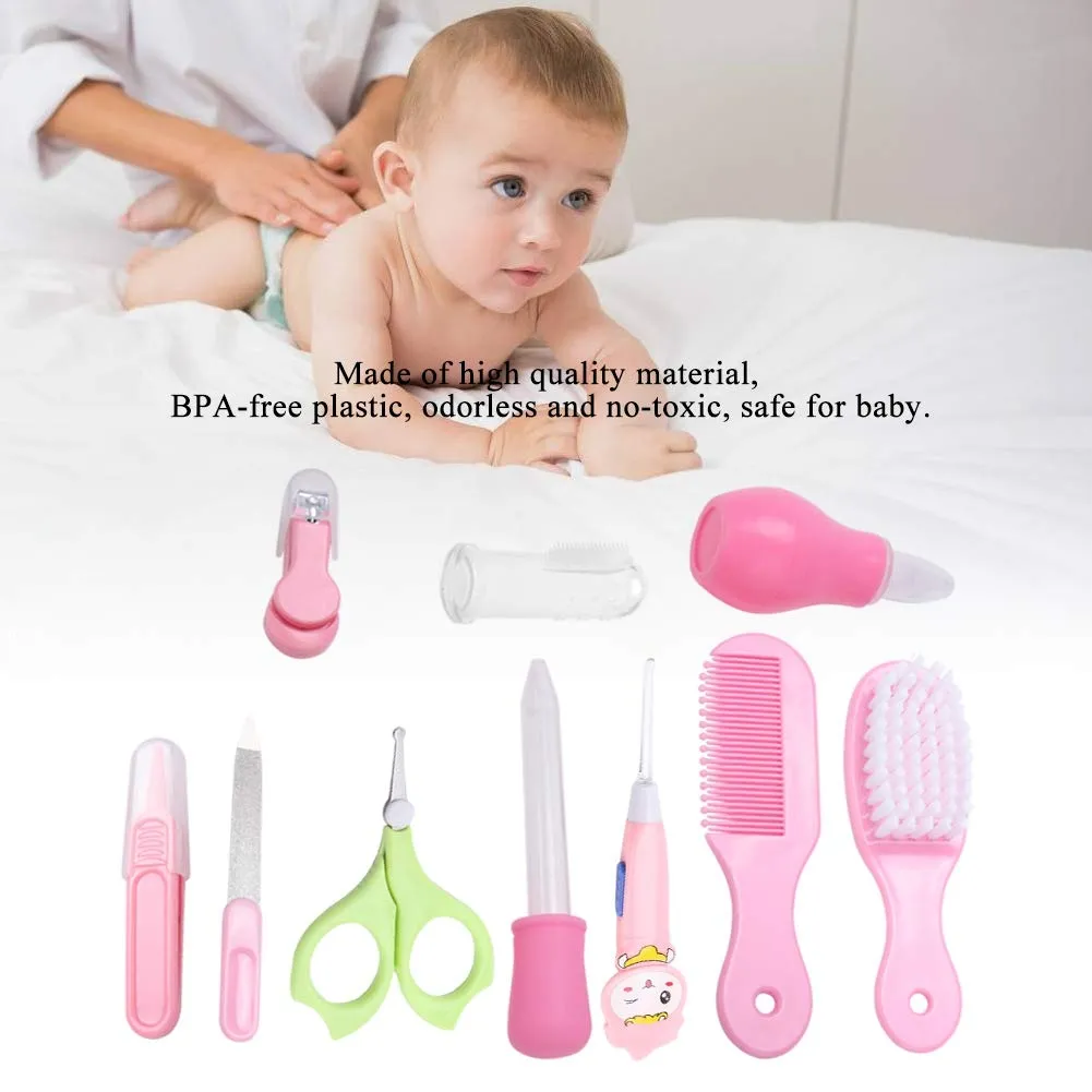 Garosa kit de soin bébé 10 pièces rose sans BPA