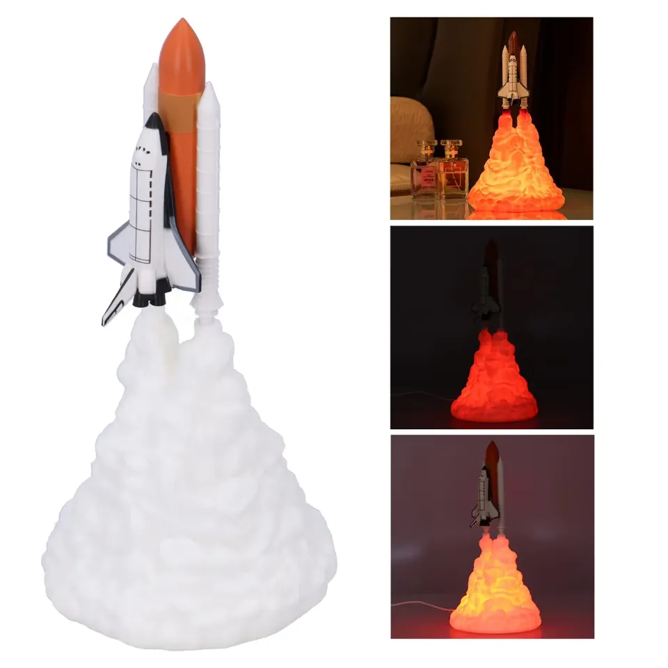 Garosa lampe nuit fusée LED 3D USB 24cm 800mAh