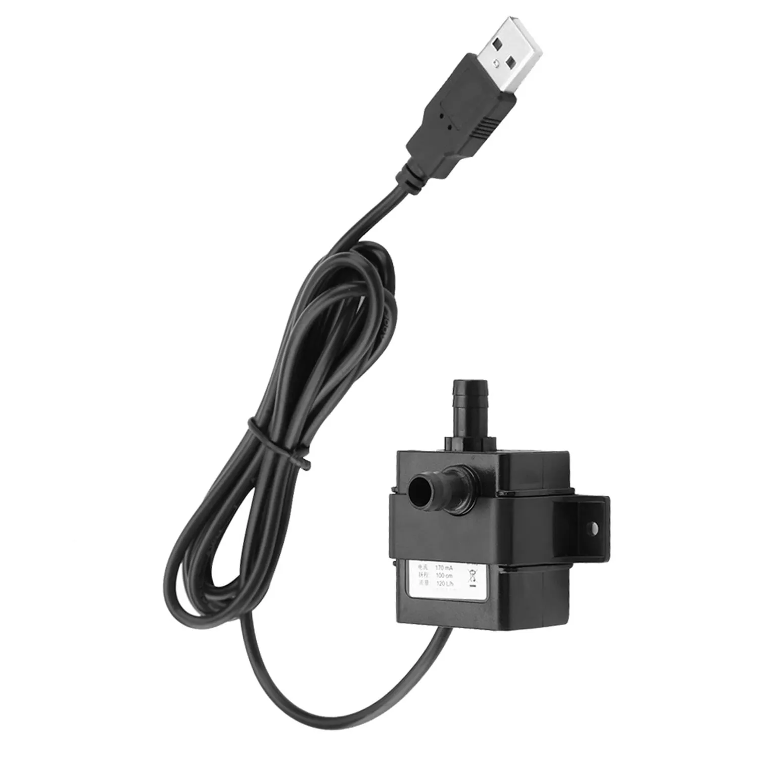 Garosa pompe à eau pour aquarium USB 5 V 120 L/h 0,7 W noire