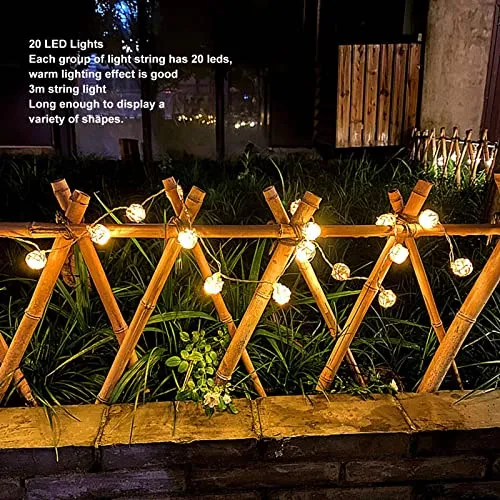 Garosa guirlande boule rotin 20 LED 3 m blanc chaud à piles