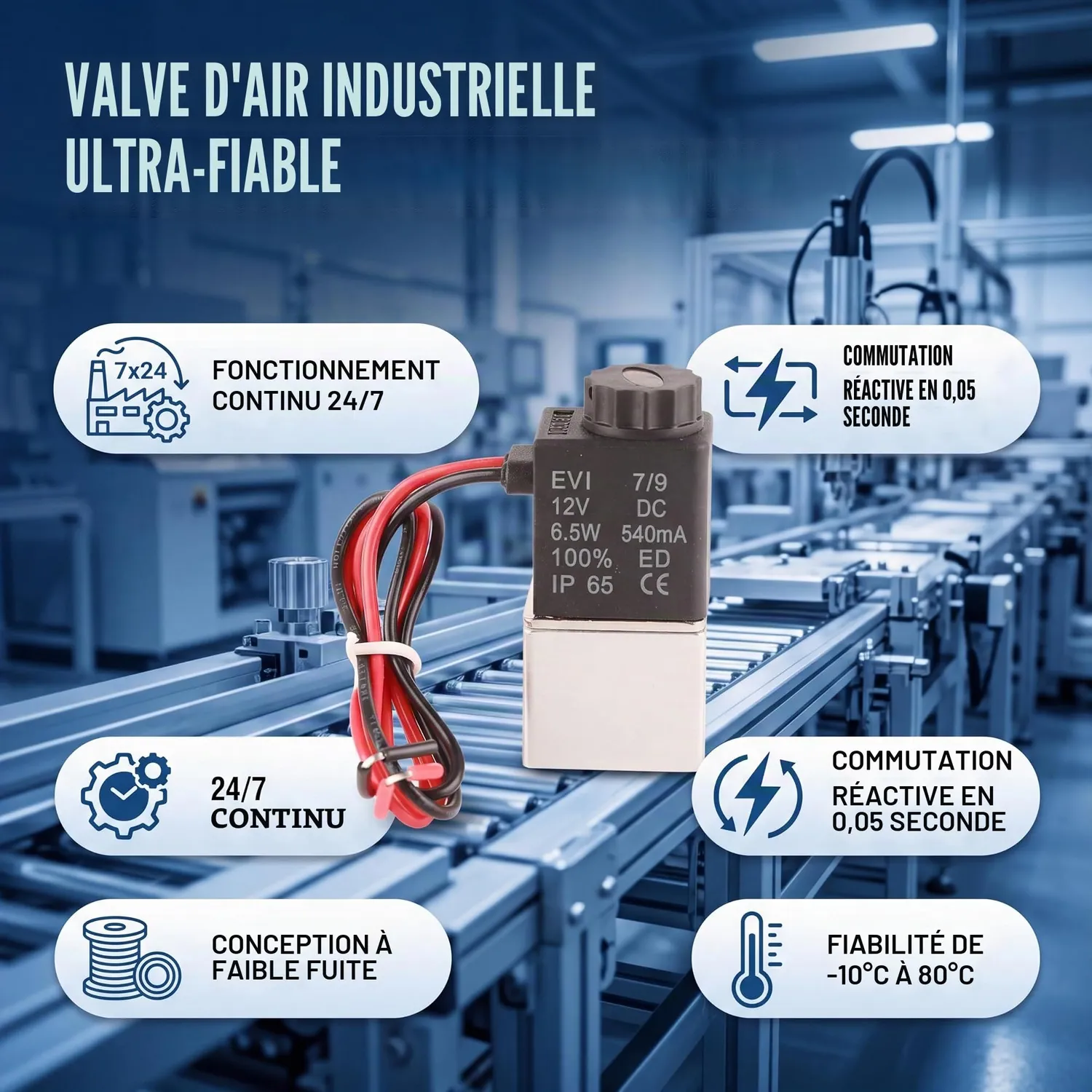 Garosa électrovanne normalement ouverte 12 V CC, 2 voies