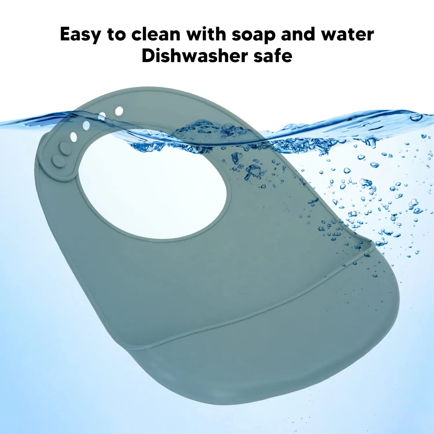 Garosa bavoir silicone vert bébé poche réglable
