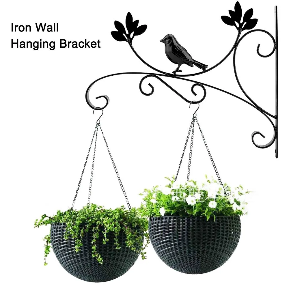 Garosa support mural en fer pour plantes motif oiseau