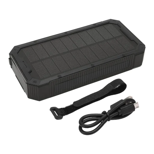Garosa banque d’énergie solaire 36800 mAh noire, 6 ports USB