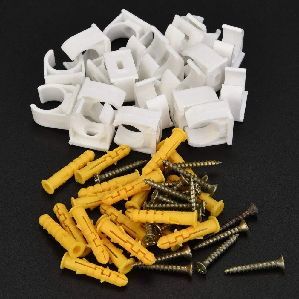 Garosa collier de tuyau en U 16 mm, lot de 20 en PPR blanc