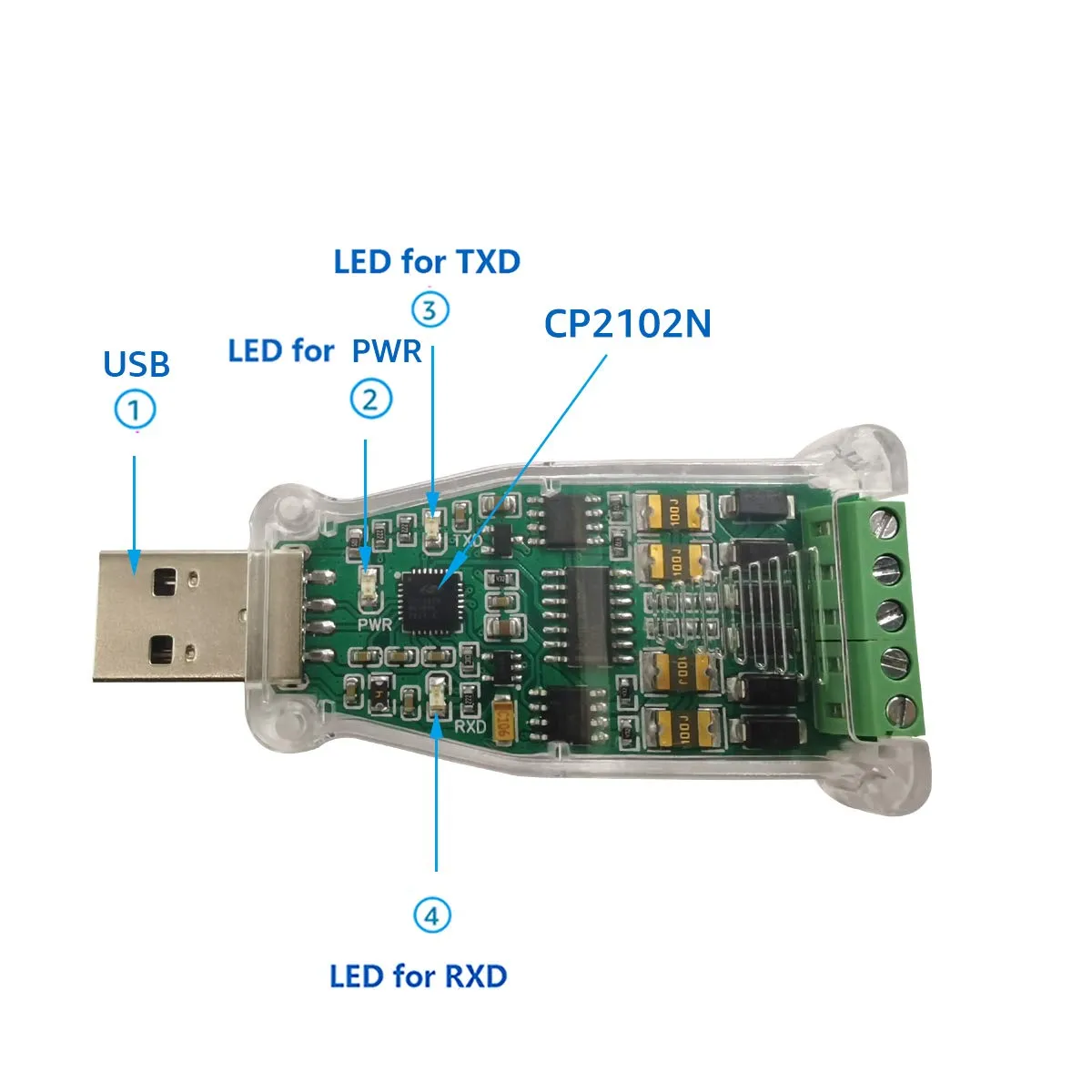 DSD TECH SH-U10C adaptateur USB RS485 RS422, bornier 5 broches