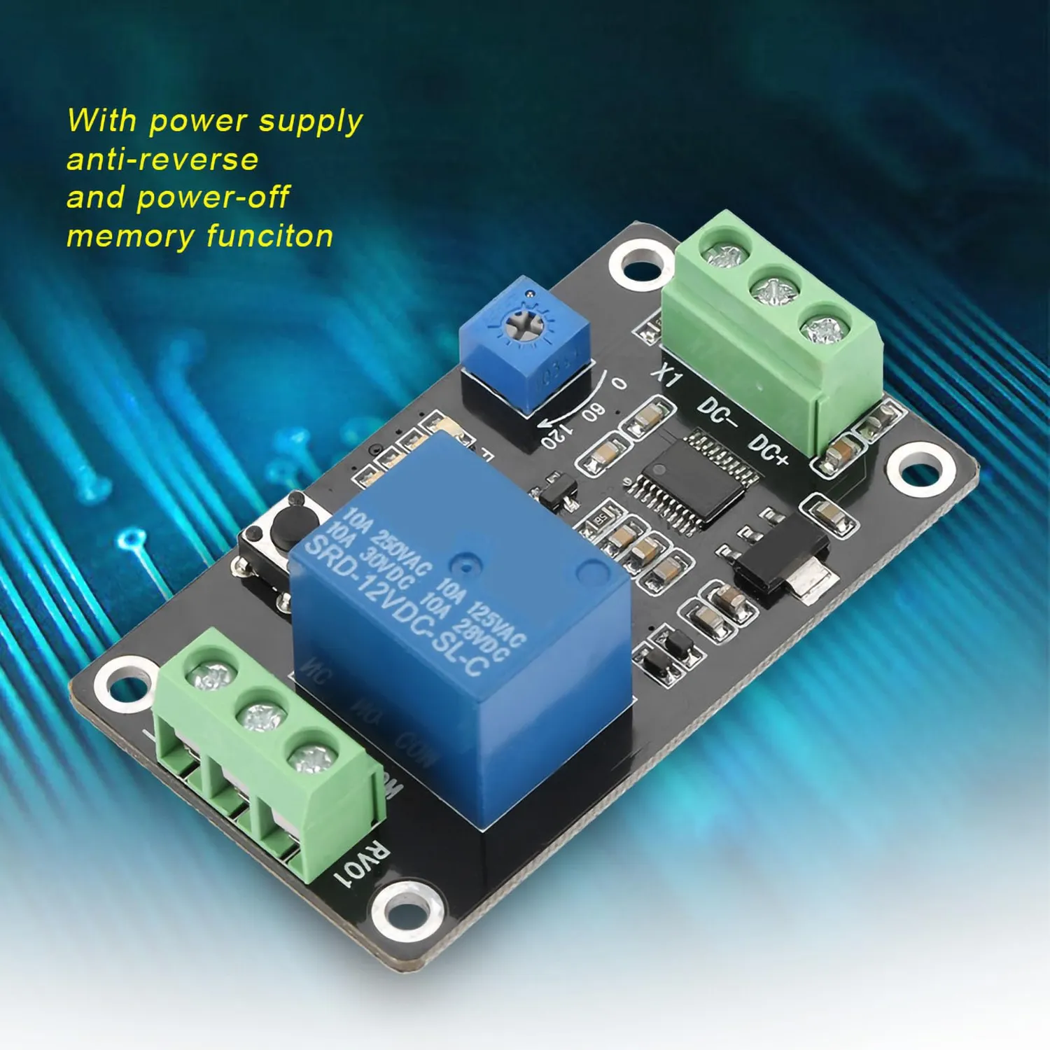 Garosa TRM01 module relais temporisé réglable 5 V 12 V 24 V