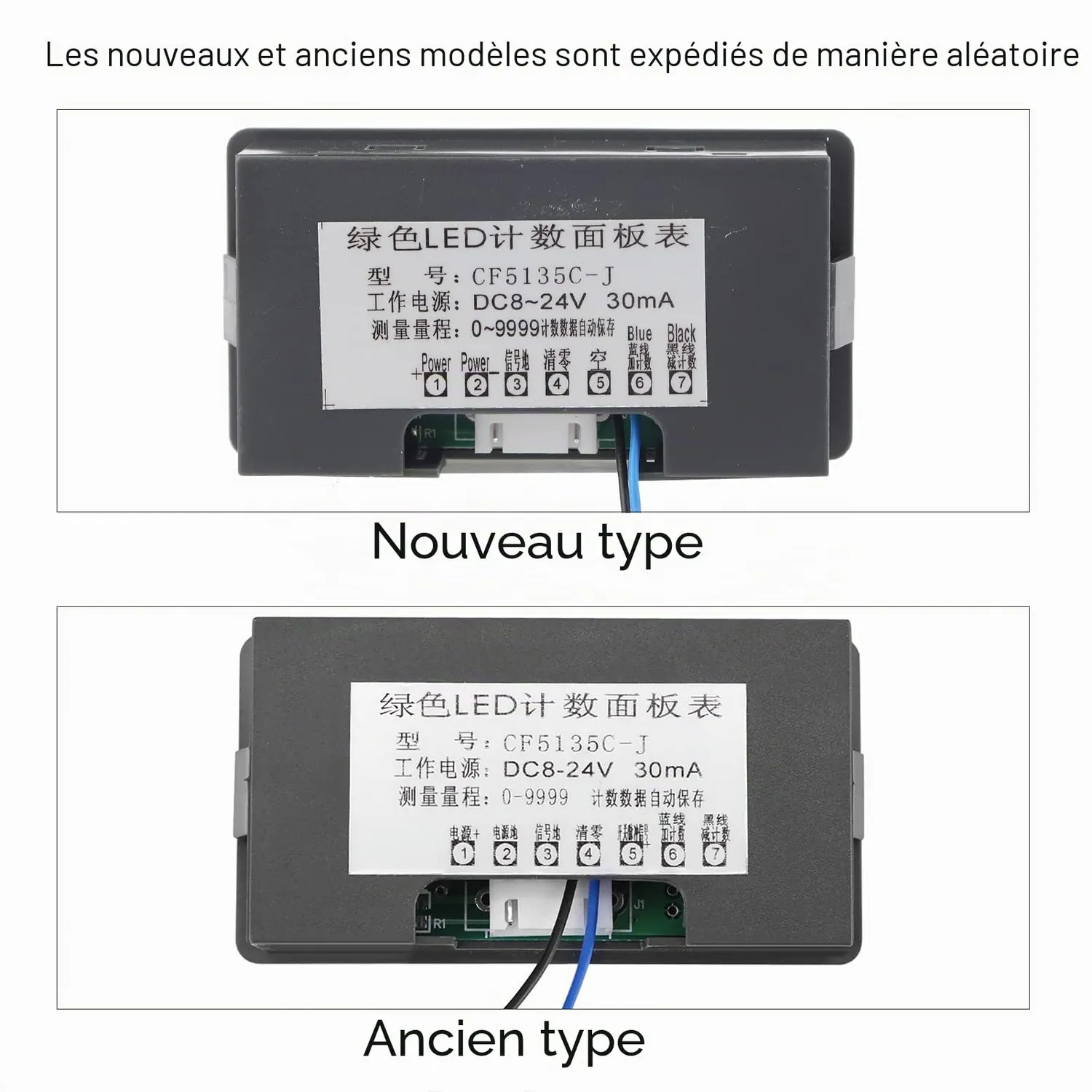 Garosa compteur numérique LED 4 chiffres vert 8-24V
