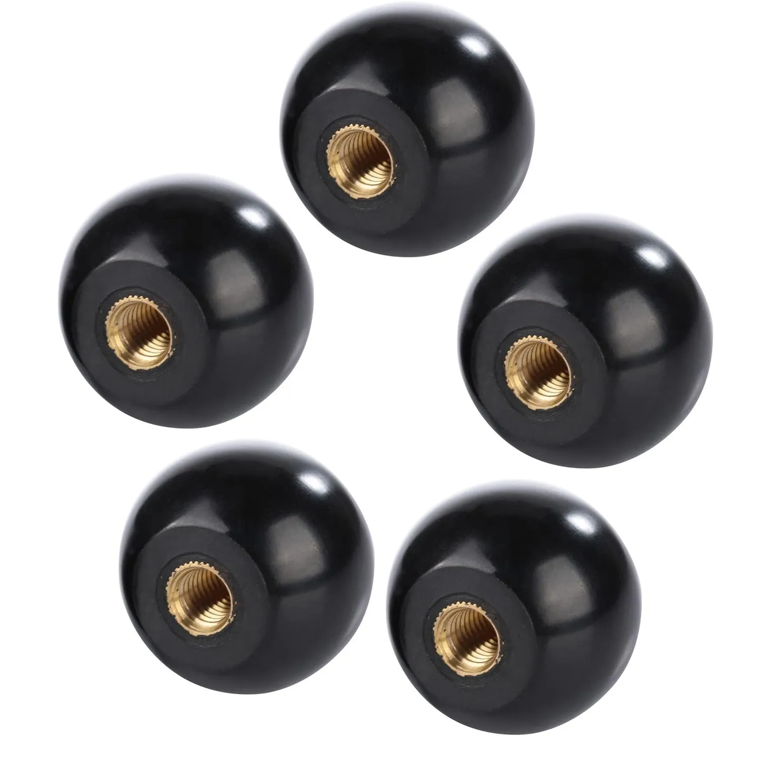 Garosa boule de bakélite M8 × 32 mm pommeau de levier noire, lot de 5
