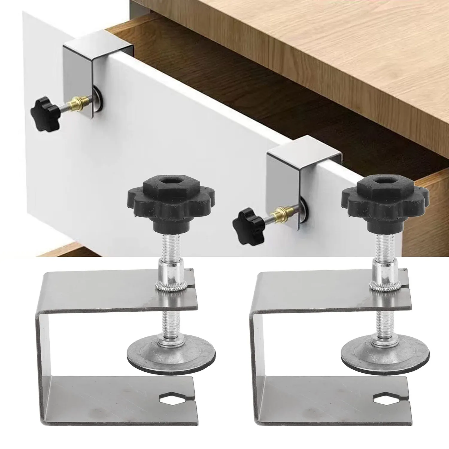 Garosa Clips fixation façade tiroir acier lot de 2