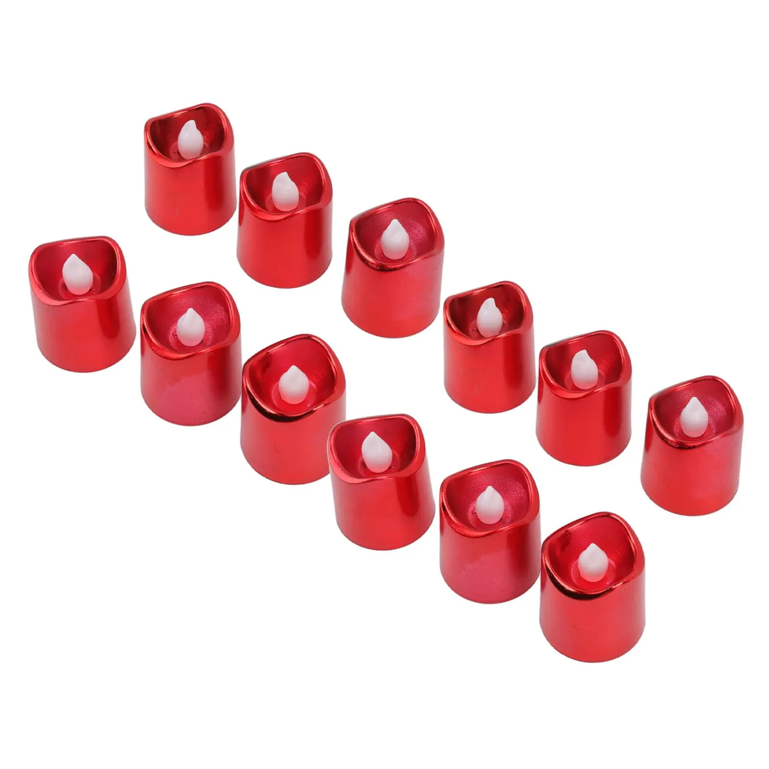 Garosa Bougies chauffe-plat LED rouges 12 pièces lumière chaude