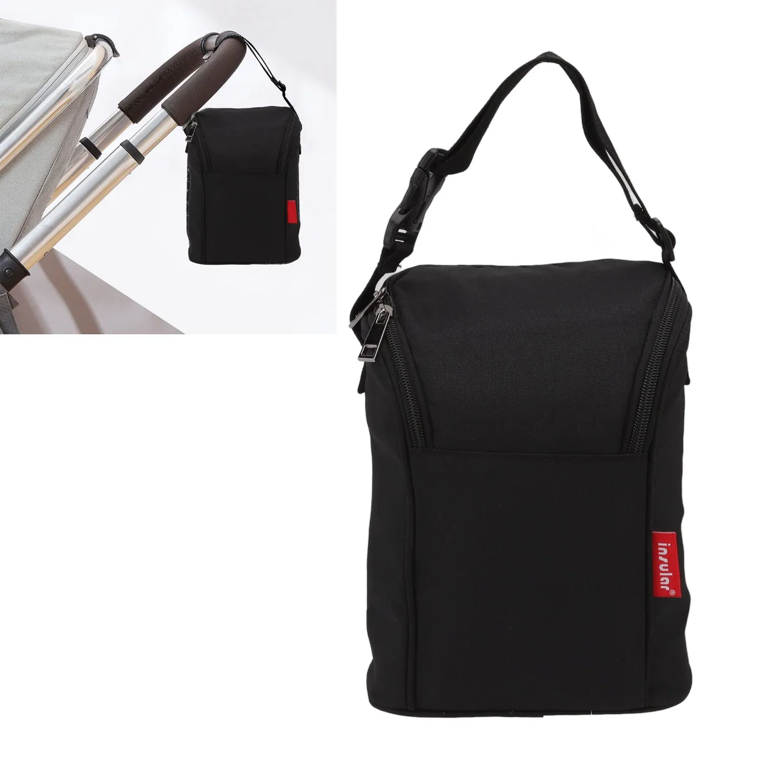 Garosa sac isotherme pour biberon noir en nylon