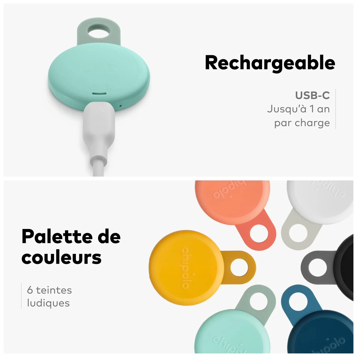 Chipolo LOOP tracker Bluetooth rechargeable, lot de 4 mixte