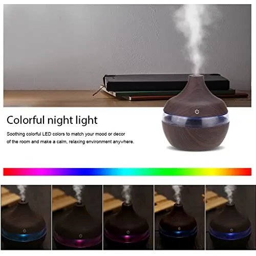 Garosa humidificateur ultrasonique 300 ml à brume froide, 7 LED