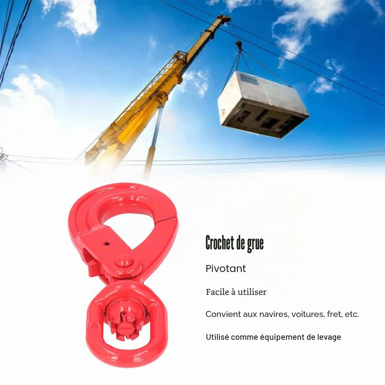 Garosa crochet de grue 1,12 T 18 cm acier forgé G80