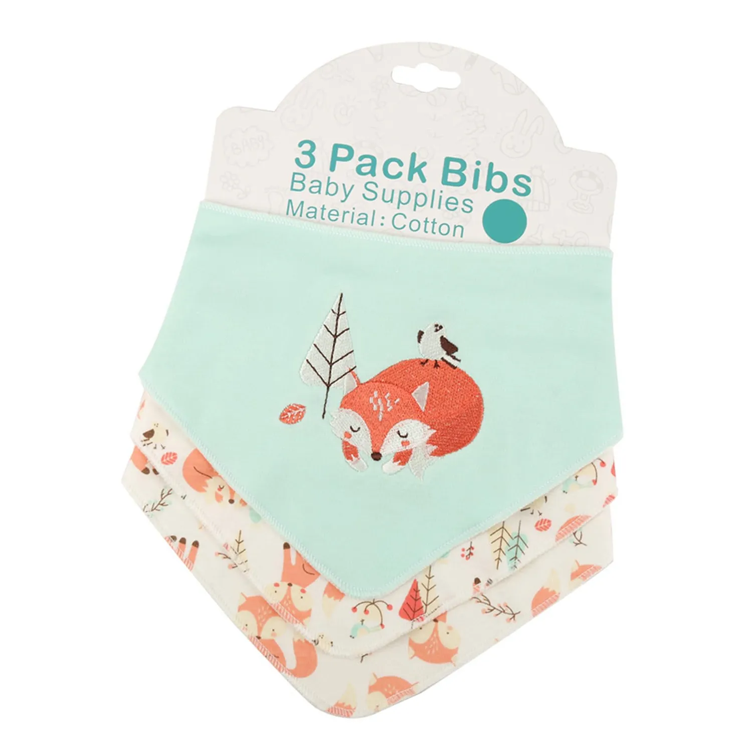 Garosa bavoir bébé renard en coton double couche absorbant