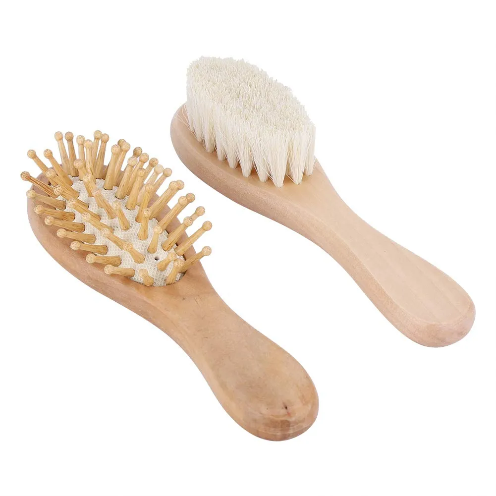 Garosa brosse à cheveux bébé poils de chèvre et bois