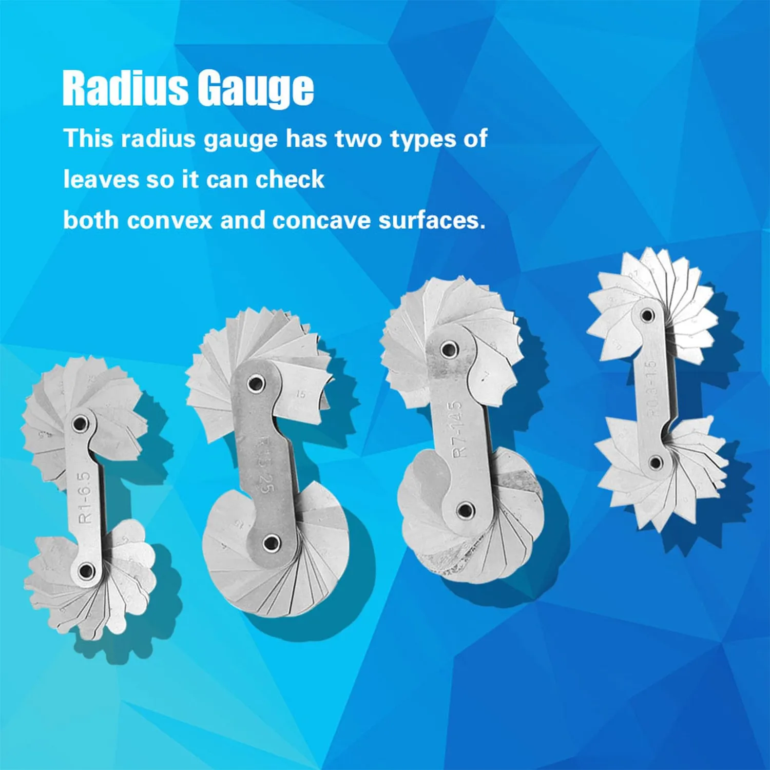 Garosa Jauge de rayon 4 pièces en acier inoxydable R0,3 à R25