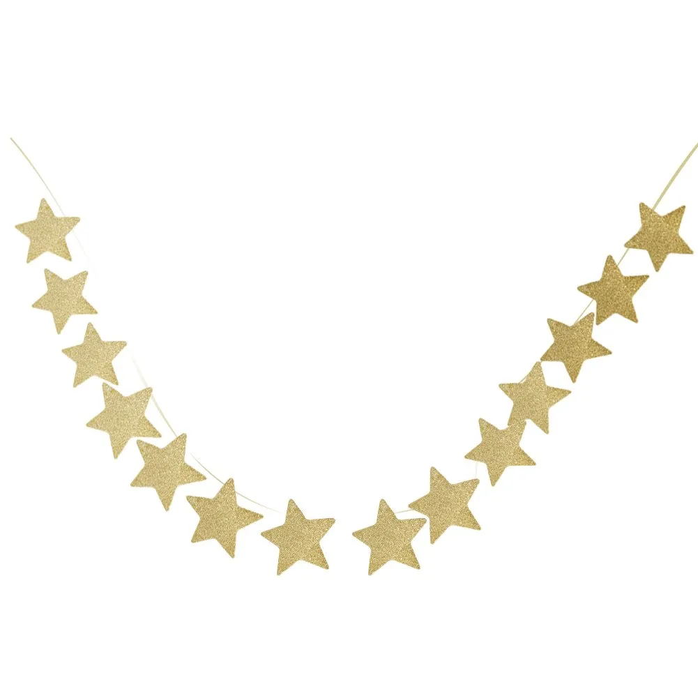 Garosa guirlande d’étoiles suspendues 2,5 m argent